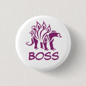 Lila Stegosaurus Spiked Dinosaurier Button (Vorderseite)