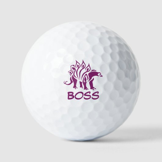Lila Stegosaurus Spiked Dinosaurier Golfball (Vorderseite)