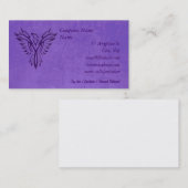 Lila steigendes Phoenix, lederner Visitenkarte (Vorne/Hinten)