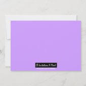 Lila Stein und Schüssel mit Foto Bowling Party Einladung (Rückseite)