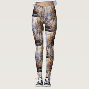 lila Steinplatten Leggings