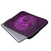 Lila SteinYin Yang Bäume Laptopschutzhülle (Vorne Knopf)