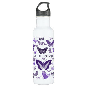 Lila stellen Sie sich Schmetterlinge vor Edelstahlflasche