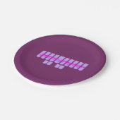 Lila Stenograf Steno Maschine befestigt Pappteller (Schrägansicht)