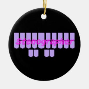 Lila Stenograf Steno Maschinen-Schlüssel Keramikornament
