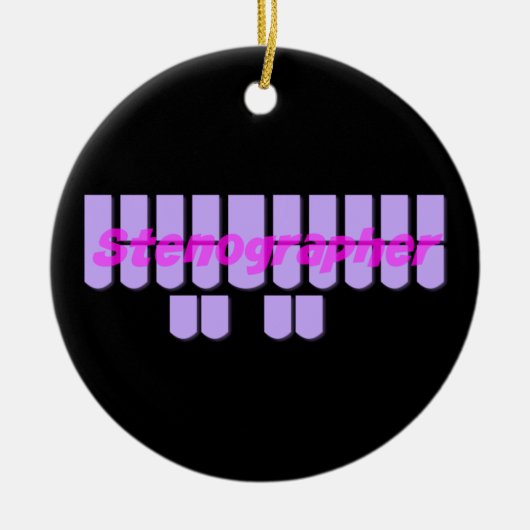 Lila Stenograf Steno Maschinen-Schlüssel Keramikornament (Vorne)