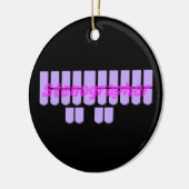 Lila Stenograf Steno Maschinen-Schlüssel Keramikornament (Links)