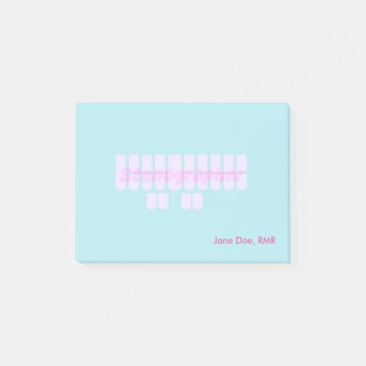 Lila Stenografin-Tasten Post-it Klebezettel (Vorderseite)