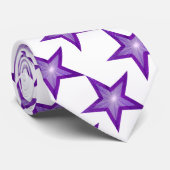 Lila Stern-Krawattenweiß Krawatte (Gerollt)