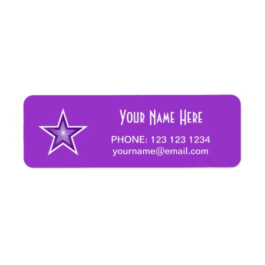 Lila Stern "Name"-Textzeichen klein lila (Vorne)