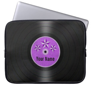 Lila Stern-personalisiertes Vinylrekordalbum Laptopschutzhülle