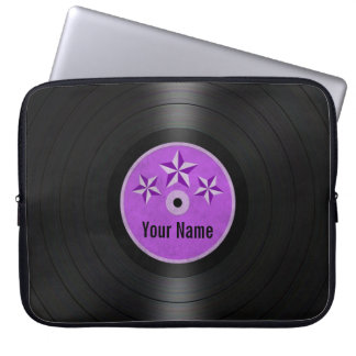 Lila Stern-personalisiertes Vinylrekordalbum Laptopschutzhülle