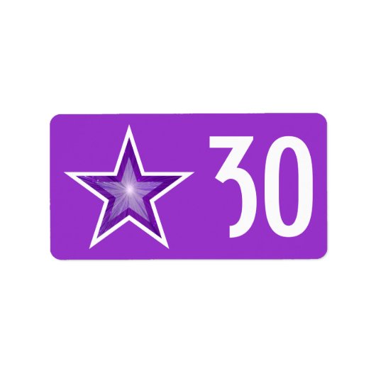 Lila Sternchen-Etikett "Alter" lila Adressaufkleber (Vorne)