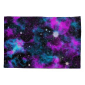 Lila Sterne der Blauen Galaxie Kissenbezug (Rückseite-Links)