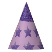 Lila Sterne des Glitzer und lila Hintergrund Partyhütchen (Links)