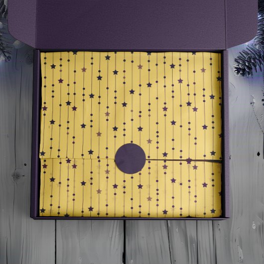 Lila Sterne Gelber Pop Kunst, Dichtung und Musik Seidenpapier