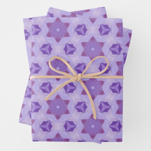 Lila Sterne Geschenkpapier Set (Beispiel)