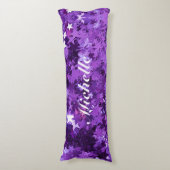 Lila Sterne Kissen Körperkissen (mit oder ohne Nam (Vorderseite Vertikal)