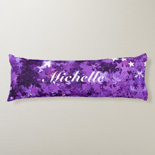 Lila Sterne Kissen Körperkissen (mit oder ohne Nam (Vorderseite)