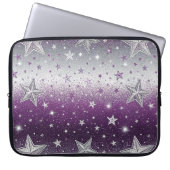 Lila Sterne Laptopschutzhülle (Vorderseite)