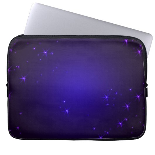 Lila Sterne Laptopschutzhülle (Vorderseite)