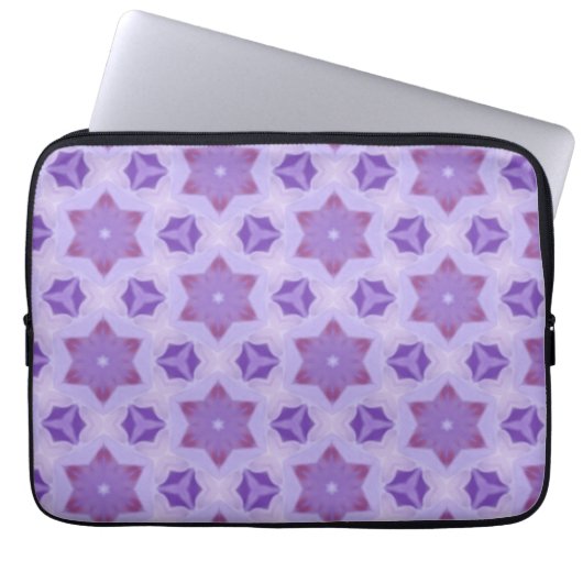 Lila Sterne Laptopschutzhülle (Vorderseite)