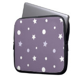 Lila Sterne Laptopschutzhülle (Vorderseite Links)