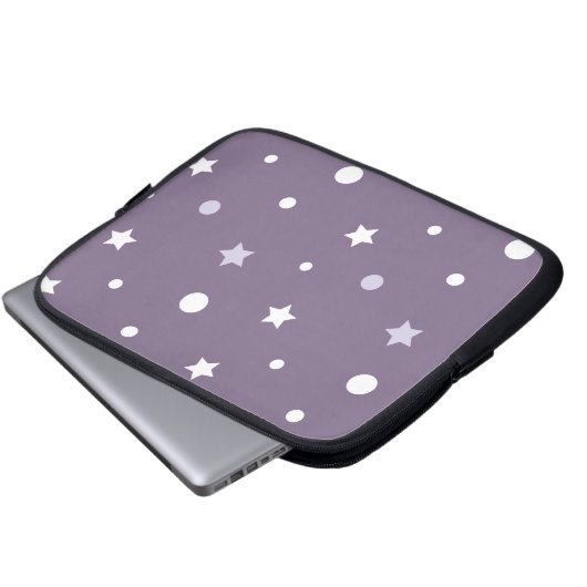 Lila Sterne Laptopschutzhülle (Vorne Knopf)