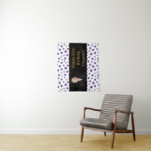 Lila Sterne mit Message Foto Geburtstag Wandteppich (Beispiel)