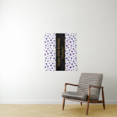 Lila Sterne mit Nachrichtenband zum Geburtstag Wandteppich (Beispiel)