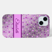 lila, sterne, personalize + case, case, case (Rückseite (Horizontal))