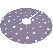 Lila Sterne Polyester Weihnachtsbaumdecke (Schrägansicht)