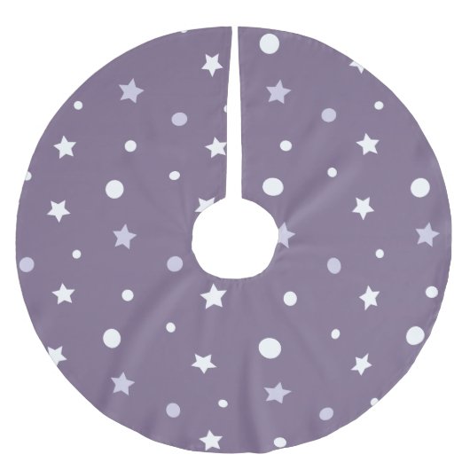 Lila Sterne Polyester Weihnachtsbaumdecke (Vorderseite)