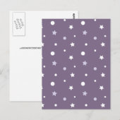 Lila Sterne Postkarte (Vorne/Hinten)