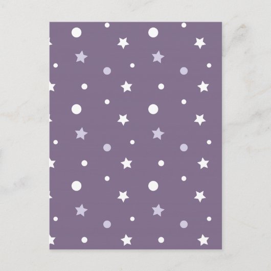 Lila Sterne Postkarte (Vorderseite)