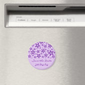 Lila Sterne "Save the Date" blasslila Magnet (In Situ (Geschirrspüler))