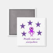 Lila Sterne überall im Magnet (Vorderseite/Rückseite)