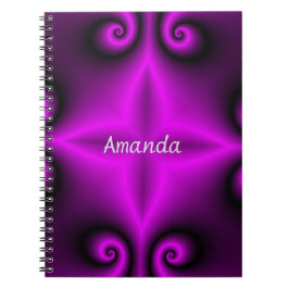 Lila Sterne und Spiralen Notizblock