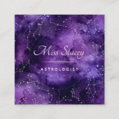 Lila Sternenastrologie Quadratische Visitenkarte (Vorderseite)