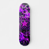 Lila-Sternenexplosion Skateboard (Vorne)