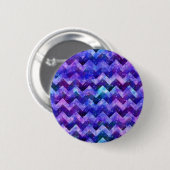 Lila Sternengalaxie Wasserfarbe Zickzack Button (Vorne & Hinten)