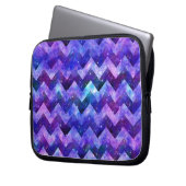 Lila Sternengalaxie Wasserfarbe Zickzack Laptopschutzhülle (Vorderseite Links)
