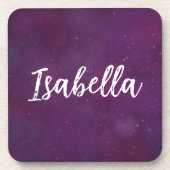 Lila Sternenhimmel Getränkeuntersetzer (Vorderseite)