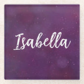 Lila Sternenhimmel Glasuntersetzer (Vorderseite)