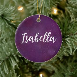 Lila Sternenhimmel Keramik Ornament