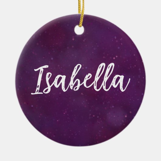 Lila Sternenhimmel Keramik Ornament (Vorne)