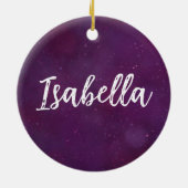 Lila Sternenhimmel Keramik Ornament (Hinten)