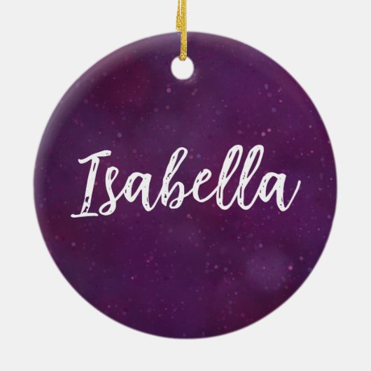 Lila Sternenhimmel Keramik Ornament (Hinten)