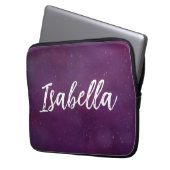 Lila Sternenhimmel Laptopschutzhülle (Vorderseite Links)