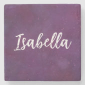 Lila Sternenhimmel Steinuntersetzer (Vorderseite)